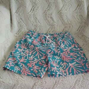 Crewcuts Pink and Teal Swim Trunks